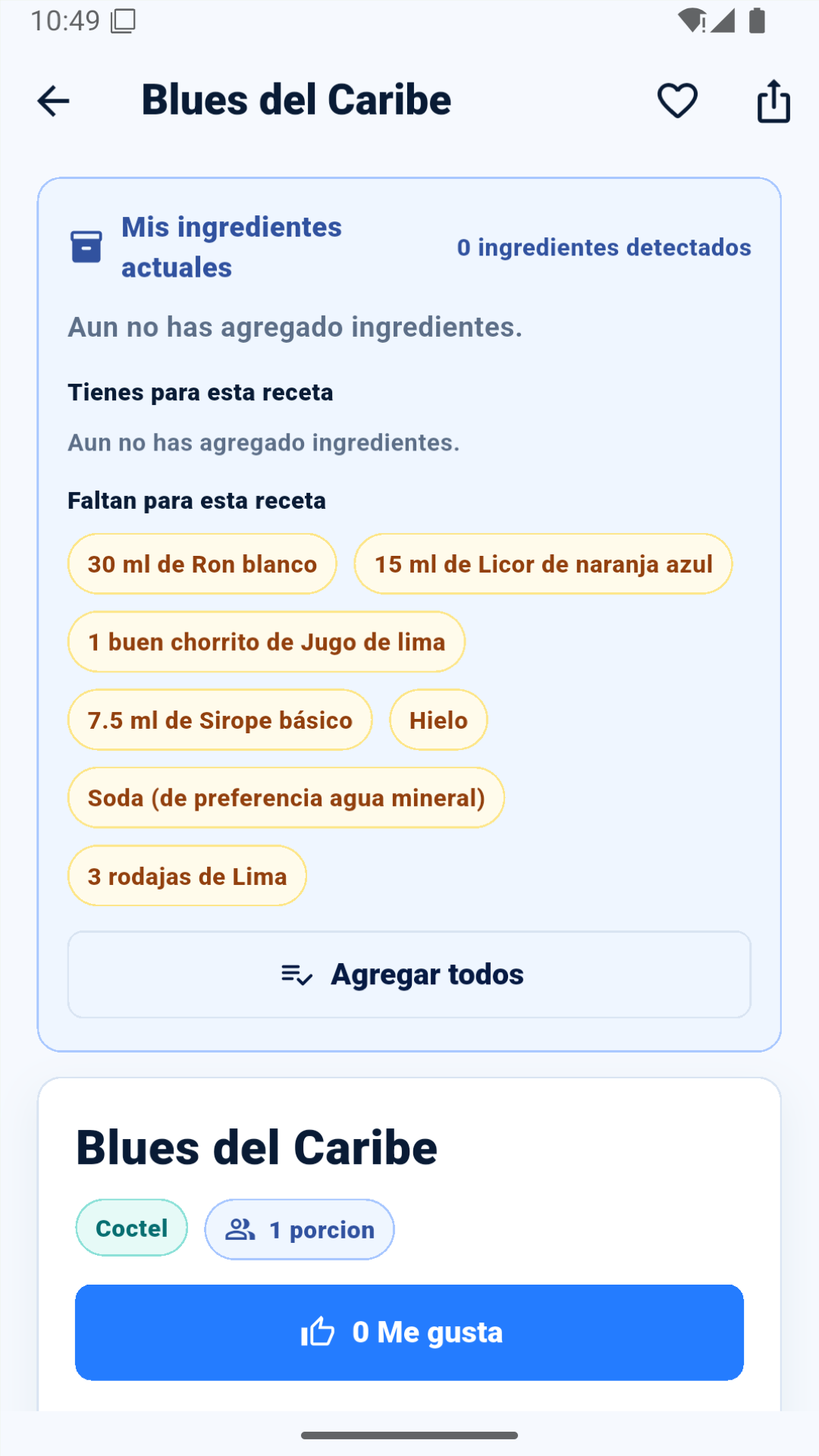 Detalle real de una receta